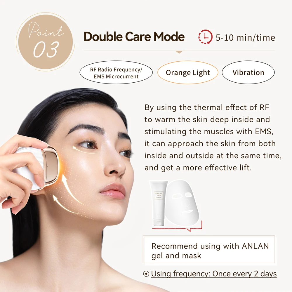 ANLAN Multi-Polar RF Beauty Device EMS Facial Lifting Skin Tightening Anti-Aging Wrinkle 3 Color Light Skincare Massage 24K Gold ANLAN Multi-Polar RF Beauty Device EMS Facial Lifting Skin Tightening Anti-Aging Wrinkle 3 Color Light Skincare Massage 24K Gold