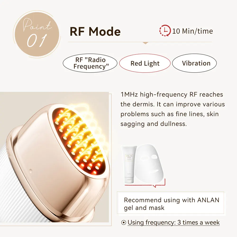 ANLAN Multi-Polar RF Beauty Device EMS Facial Lifting Skin Tightening Anti-Aging Wrinkle 3 Color Light Skincare Massage 24K Gold ANLAN Multi-Polar RF Beauty Device EMS Facial Lifting Skin Tightening Anti-Aging Wrinkle 3 Color Light Skincare Massage 24K Gold