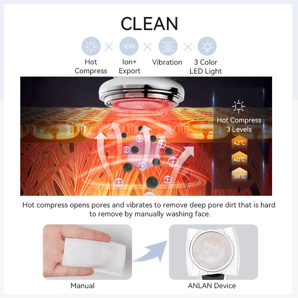 ANLAN EMS Facial Massager Pro Face Lifting Skin Rejuvenation Cold Compress Deep Cleaning Anti-aging Skincare Beauty Device ANLAN EMS Facial Massager Pro Face Lifting Skin Rejuvenation Cold Compress Deep Cleaning Anti-aging Skincare Beauty Device