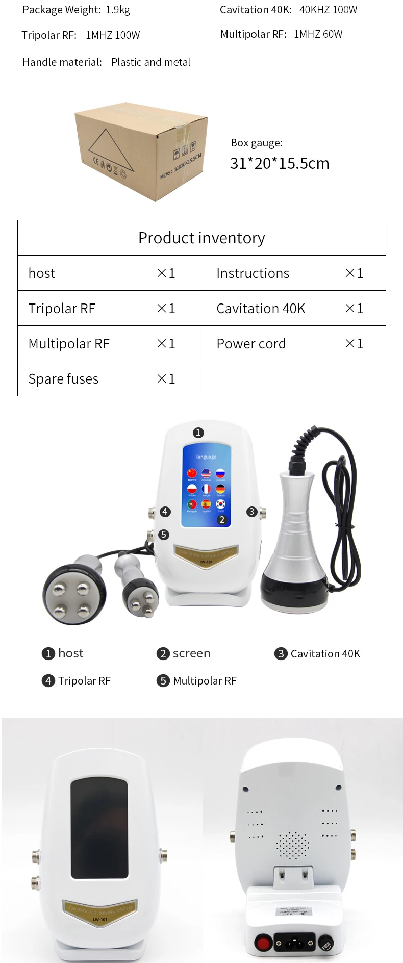 RF Tool 40K Body Slimming Machine Ultrasonic Cavitation Vacuum Lose Weight Cellulite Massage Multi-Polar Frequency Body Care RF Tool 40K Body Slimming Machine Ultrasonic Cavitation Vacuum Lose Weight Cellulite Massage Multi-Polar Frequency Body Care
