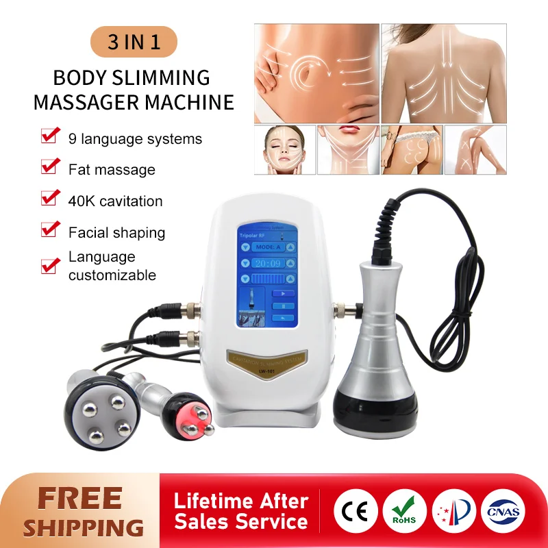 RF Tool 40K Body Slimming Machine Ultrasonic Cavitation Vacuum Lose Weight Cellulite Massage Multi-Polar Frequency Body Care