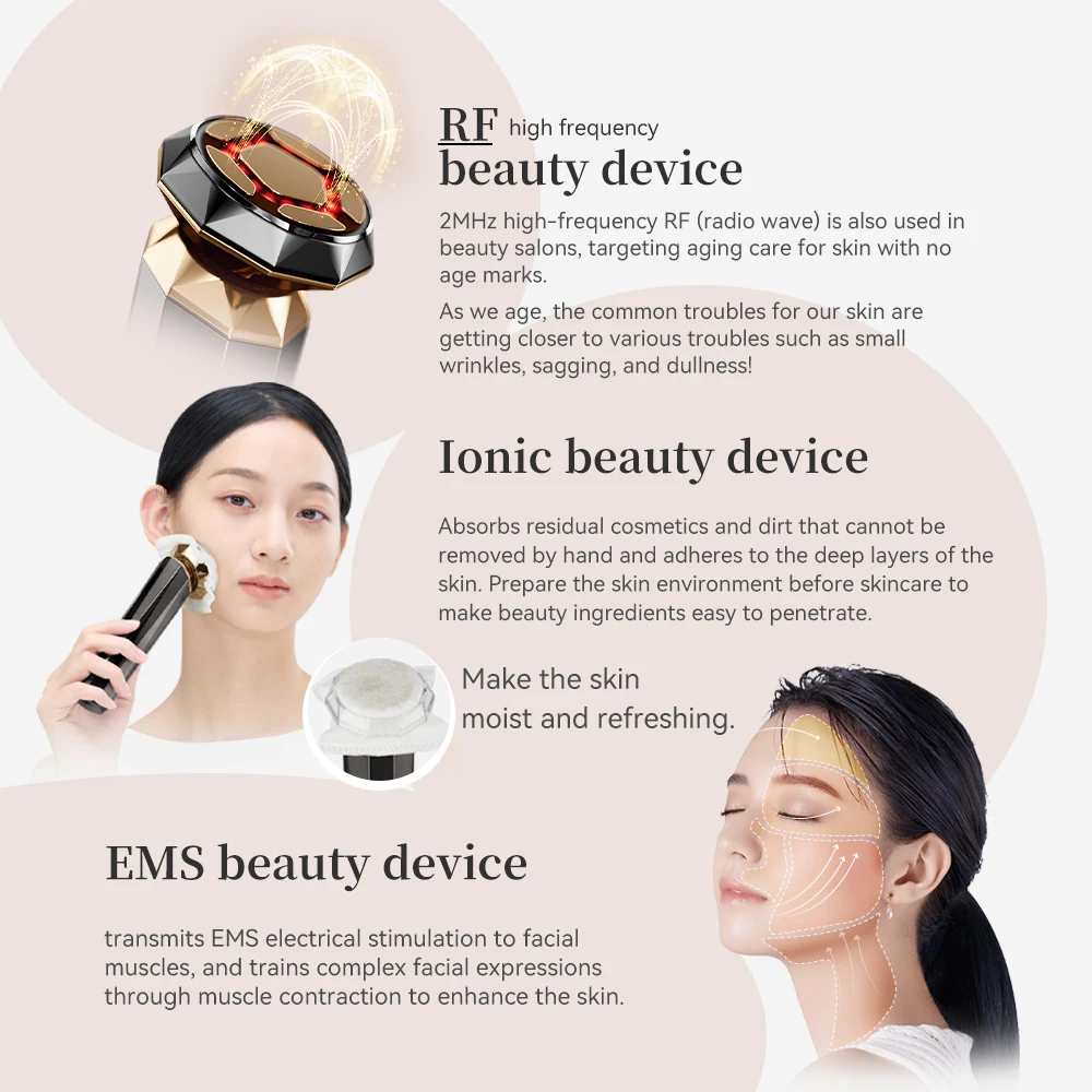 ANLAN Multifunction Skincare Device Pro 18K Gold Face Radio Frequency With Hot Cold EMS Facial Lifting Beauty Skin Care Massager ANLAN Multifunction Skincare Device Pro 18K Gold Face Radio Frequency With Hot Cold EMS Facial Lifting Beauty Skin Care Massager