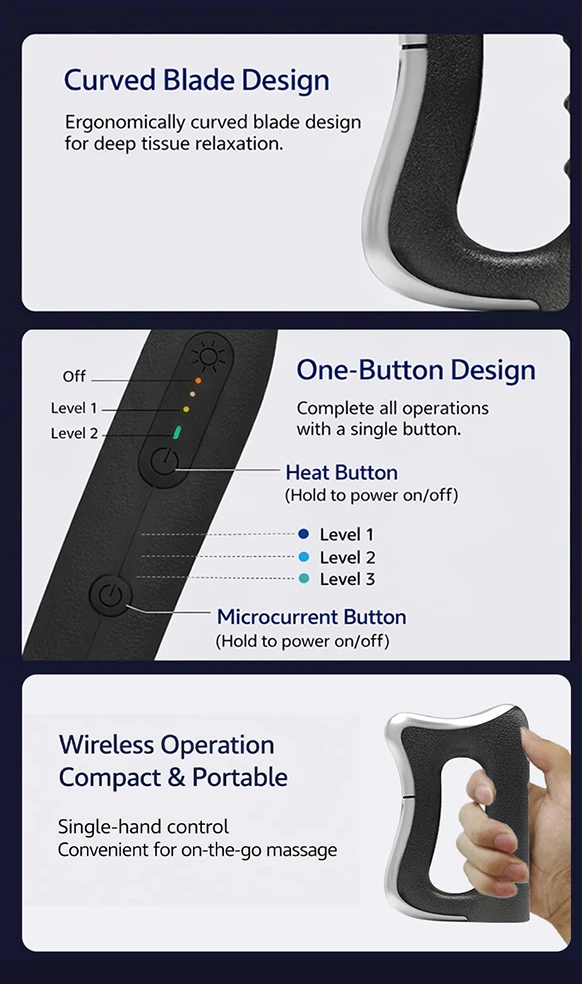 Electric Fascia Knife Scraping EMS Micro Current Stimulation Deep Tissue Vibration Muscle Relaxation Body Massage Scraper