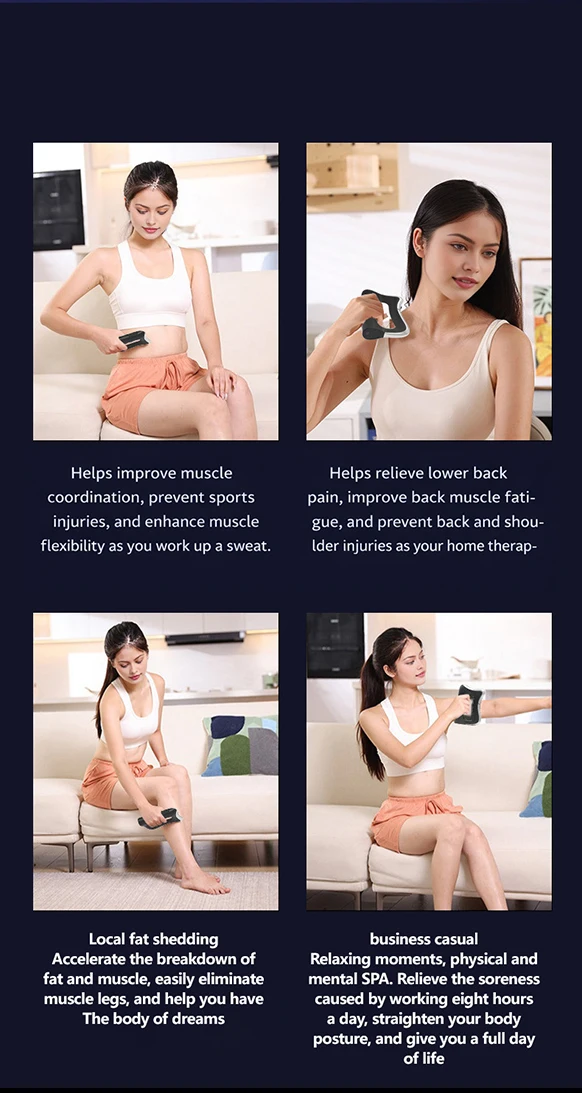 Electric Fascia Knife Scraping EMS Micro Current Stimulation Deep Tissue Vibration Muscle Relaxation Body Massage Scraper