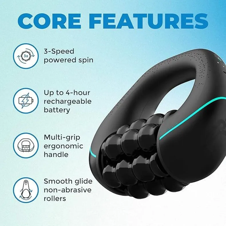 Mini Rolling Percussive Massager Whole Body Fatigue Relief Deep Tissue and Muscle Recovery Rechargeable Powerful 3-Speed Spin Mini Rolling Percussive Massager Whole Body Fatigue Relief Deep Tissue and Muscle Recovery Rechargeable Powerful 3-Speed Spin