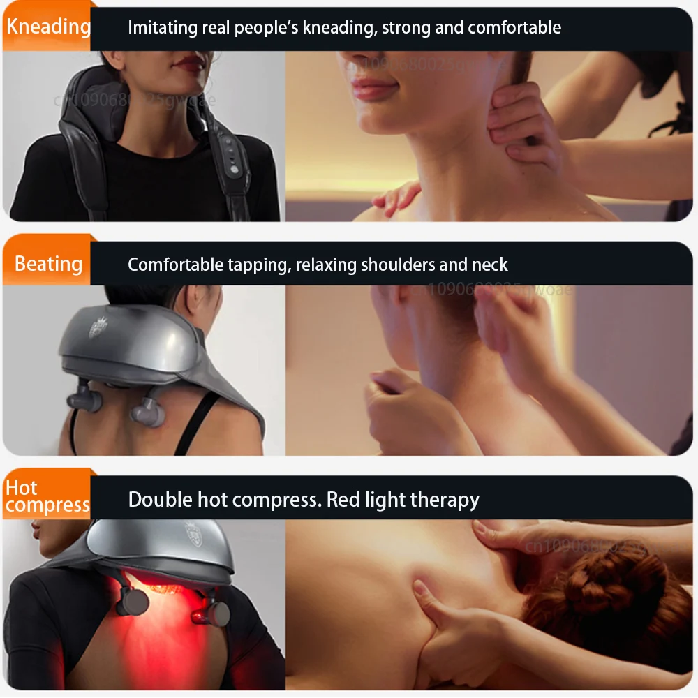 New Neck Shoulder Massager Deep Tissue Shiatsu Back Massagers with Heat for Pain Relief Kneading Beating Muscles Massage New Neck Shoulder Massager Deep Tissue Shiatsu Back Massagers with Heat for Pain Relief Kneading Beating Muscles Massage