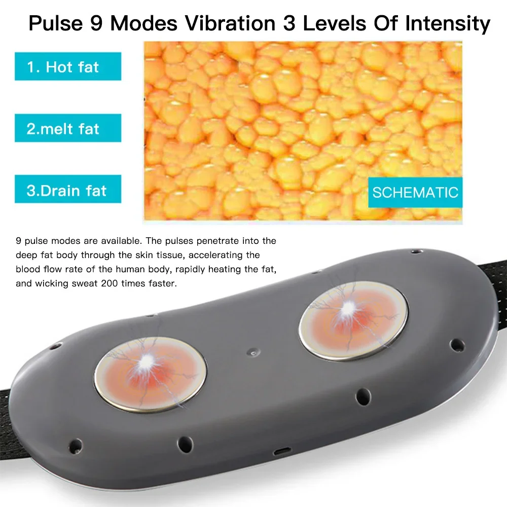 Ems Abdominal Massage Belt Fat Removal Slimming Machine Anti-Cellulite Massager Electric Belly Fat Burner for Body Massager - Image 4