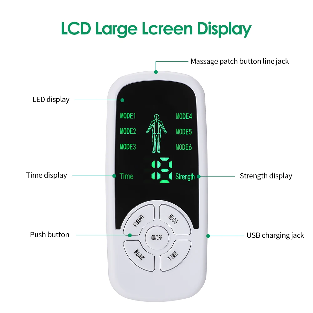 6 Modes Tens Electric Massager Muscle Relax Device Full Body Stimulator Back Waist Knee Healthy Care Patchs Digital Massage Tool - Image 4