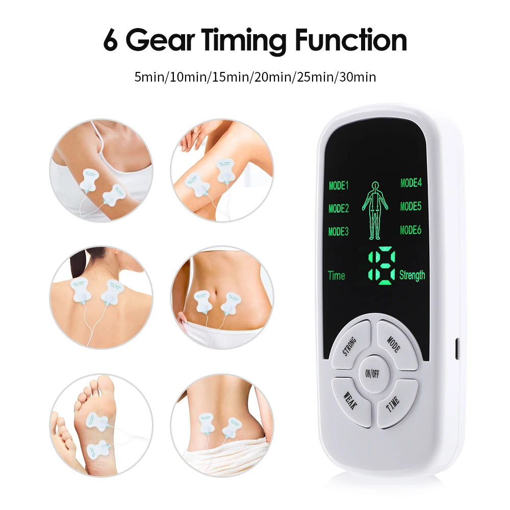 6 Modes Tens Electric Massager Muscle Relax Device Full Body Stimulator Back Waist Knee Healthy Care Patchs Digital Massage Tool - Image 3