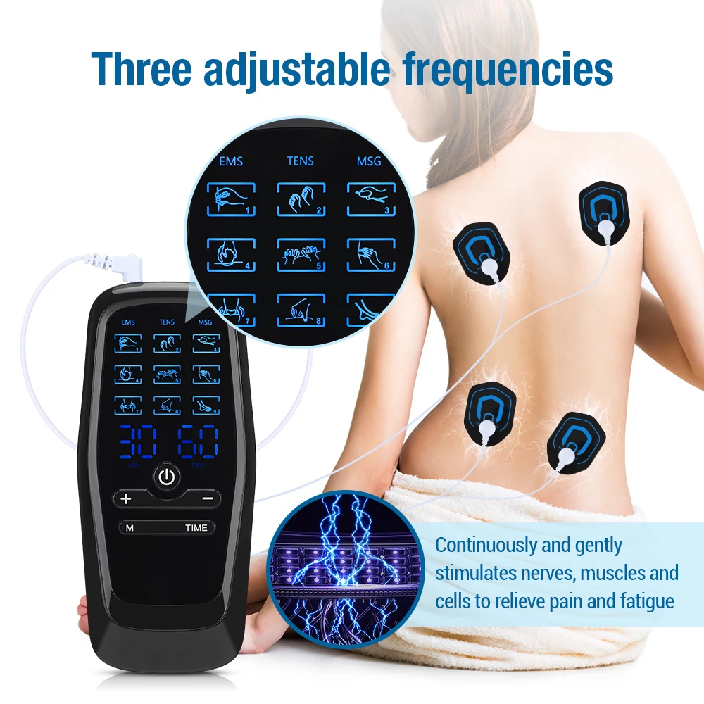 Electric EMS Acupuncture Body Massage Physiotherapy Tens Muscle Stimulator Therapy Slimming Machine Electro Stimulator 10Pads