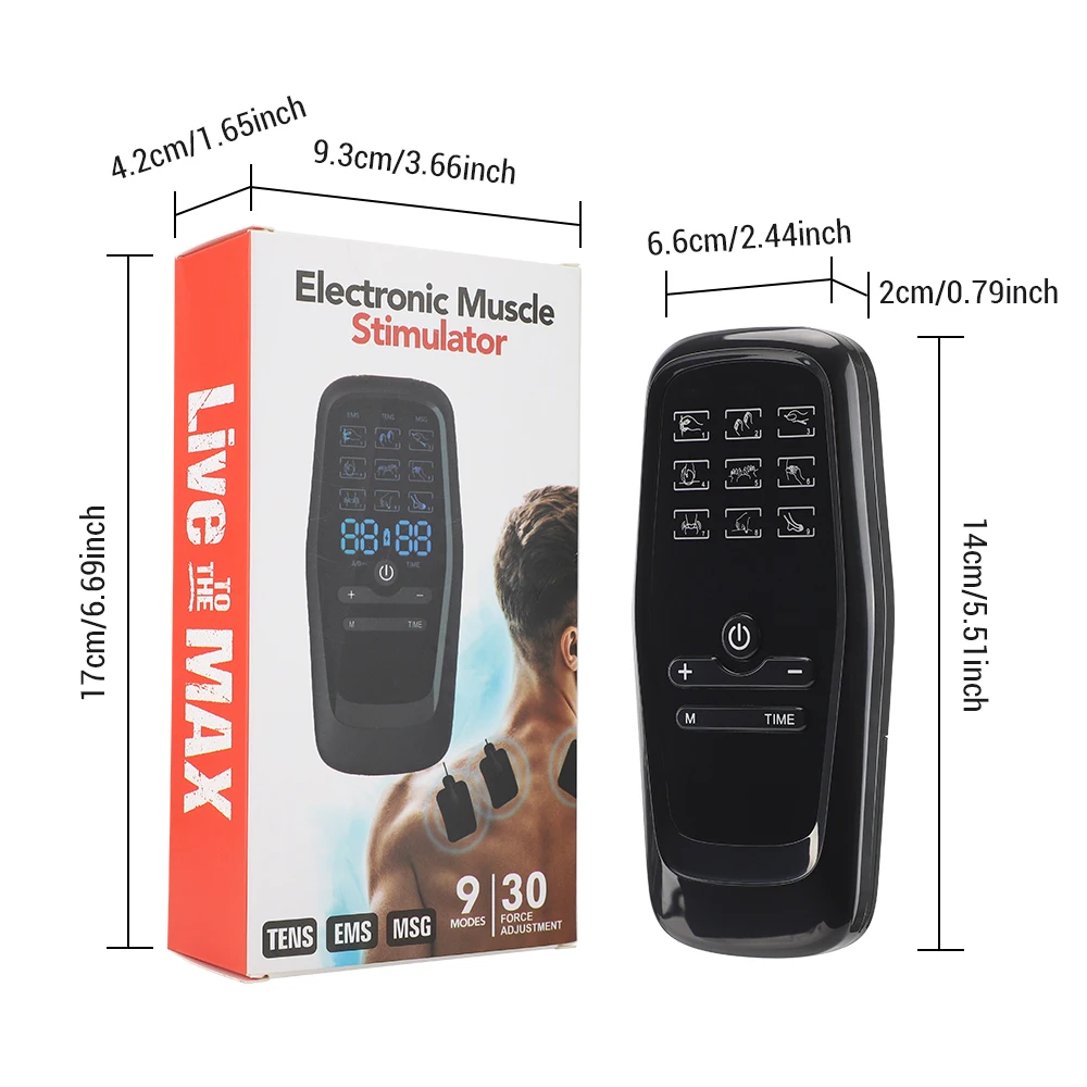 Electric EMS Acupuncture Body Massage Physiotherapy Tens Muscle Stimulator Therapy Slimming Machine Electro Stimulator 10Pads