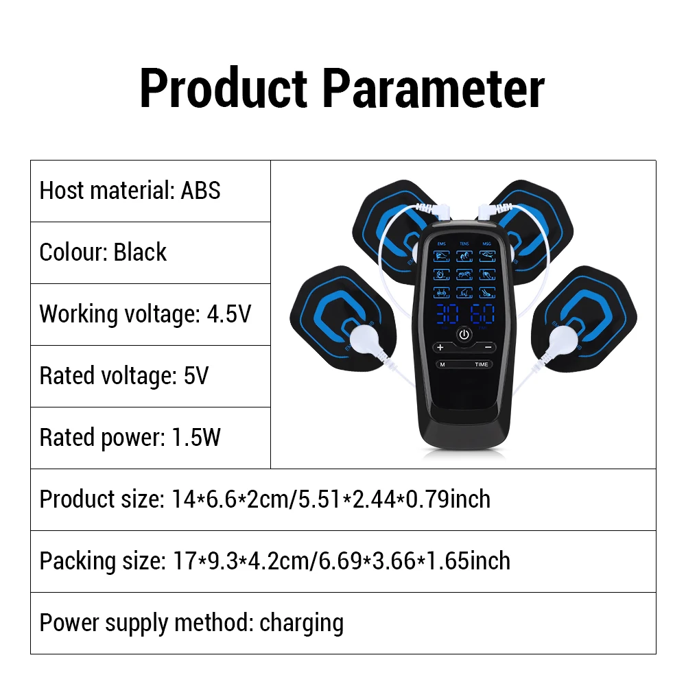 Electric EMS Acupuncture Body Massage Physiotherapy Tens Muscle Stimulator Therapy Slimming Machine Electro Stimulator 10Pads