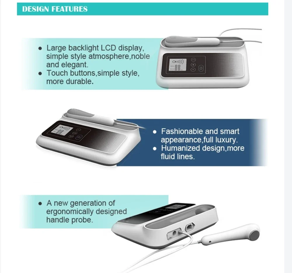 Ultrasonic Therapy Machine For Pain Relief Muscle Joints Massage No Drug Ultrasound 1MHz Physiotherapy Device LCD Screen Display Ultrasonic Therapy Machine For Pain Relief Muscle Joints Massage No Drug Ultrasound 1MHz Physiotherapy Device LCD Screen Display