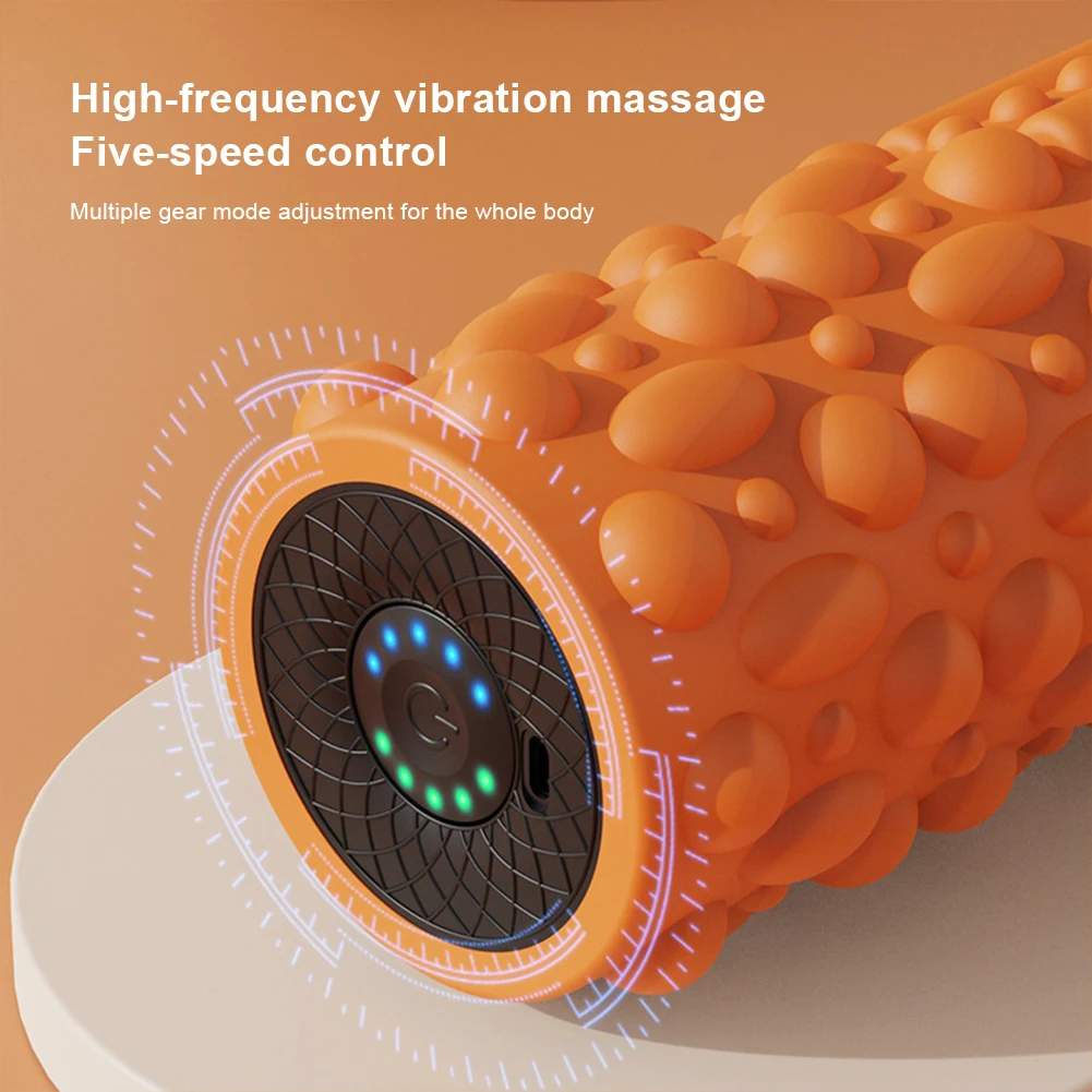 Electric Vibrating Foam Roller Massage Column Rechargeable Exercise Rollers For Yoga Pilates Muscle Tissue Relaxation Massager
