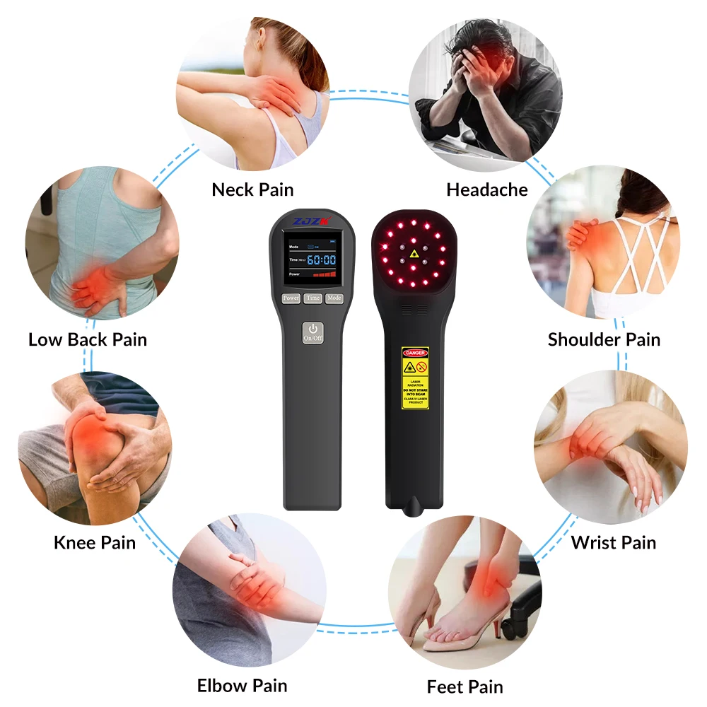 ZJZK 650nm 808nm Portable LLLT Cold Laser Level Therapy Treatment Device for Knee Back Neck Muscle Pain Relief ZJZK 650nm 808nm Portable LLLT Cold Laser Level Therapy Treatment Device for Knee Back Neck Muscle Pain Relief