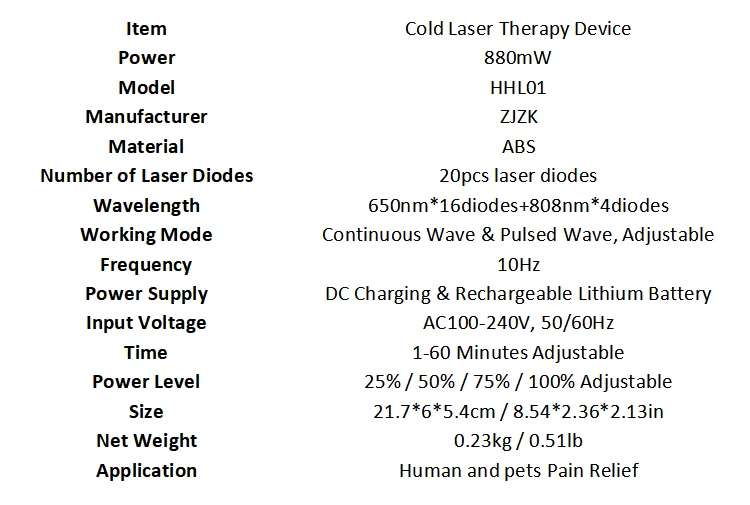 ZJZK 650nm 808nm Portable LLLT Cold Laser Level Therapy Treatment Device for Knee Back Neck Muscle Pain Relief ZJZK 650nm 808nm Portable LLLT Cold Laser Level Therapy Treatment Device for Knee Back Neck Muscle Pain Relief