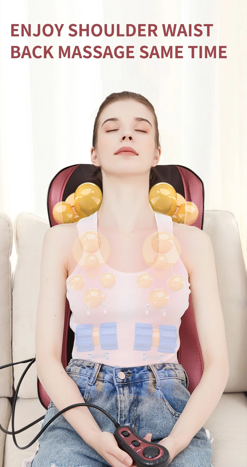 Back Waist Cervical Spine Multifunctional Full Body Neck Shoulder Electric Massage Cushion Household Kneading Shiatsu Massager Back Waist Cervical Spine Multifunctional Full Body Neck Shoulder Electric Massage Cushion Household Kneading Shiatsu Massager