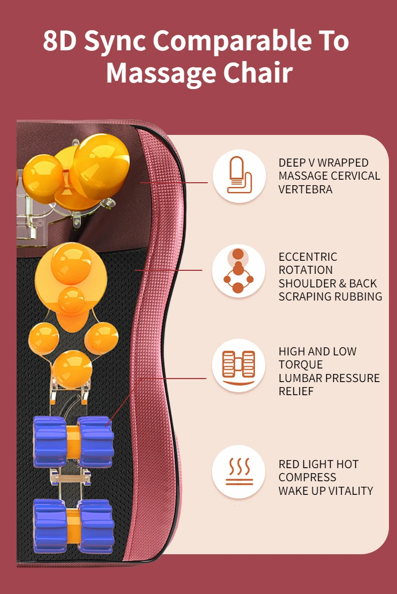 Back Waist Cervical Spine Multifunctional Full Body Neck Shoulder Electric Massage Cushion Household Kneading Shiatsu Massager Back Waist Cervical Spine Multifunctional Full Body Neck Shoulder Electric Massage Cushion Household Kneading Shiatsu Massager