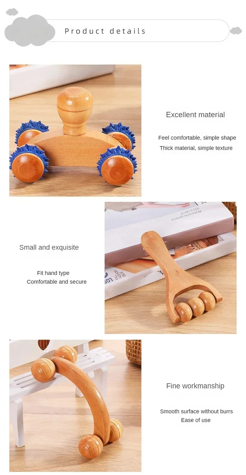 Wooden Massager Manual Roller Neck Back Waist Massage Tool Portable Meridian Dredging Massager Relax Leg Body Massage for Face Wooden Massager Manual Roller Neck Back Waist Massage Tool Portable Meridian Dredging Massager Relax Leg Body Massage for Face