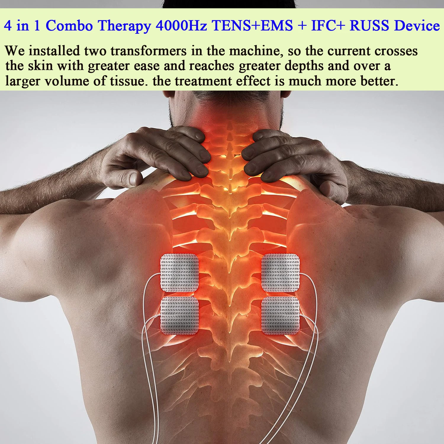 60 Massage Modes 4 In 1 Electric Muscle Stimulator Combo Physiotherapy Therapy 4000Hz EMS IFC RUSS TENS Pulse Electrostimulator 60 Massage Modes 4 In 1 Electric Muscle Stimulator Combo Physiotherapy Therapy 4000Hz EMS IFC RUSS TENS Pulse Electrostimulator
