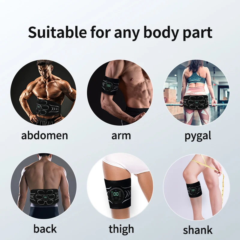 EMS Muscle Stimulator Abs Trainer Abdominal Muscle Toner Electronic Toning Belts Fitness Massage Slimming Device USB Recharge - Image 6