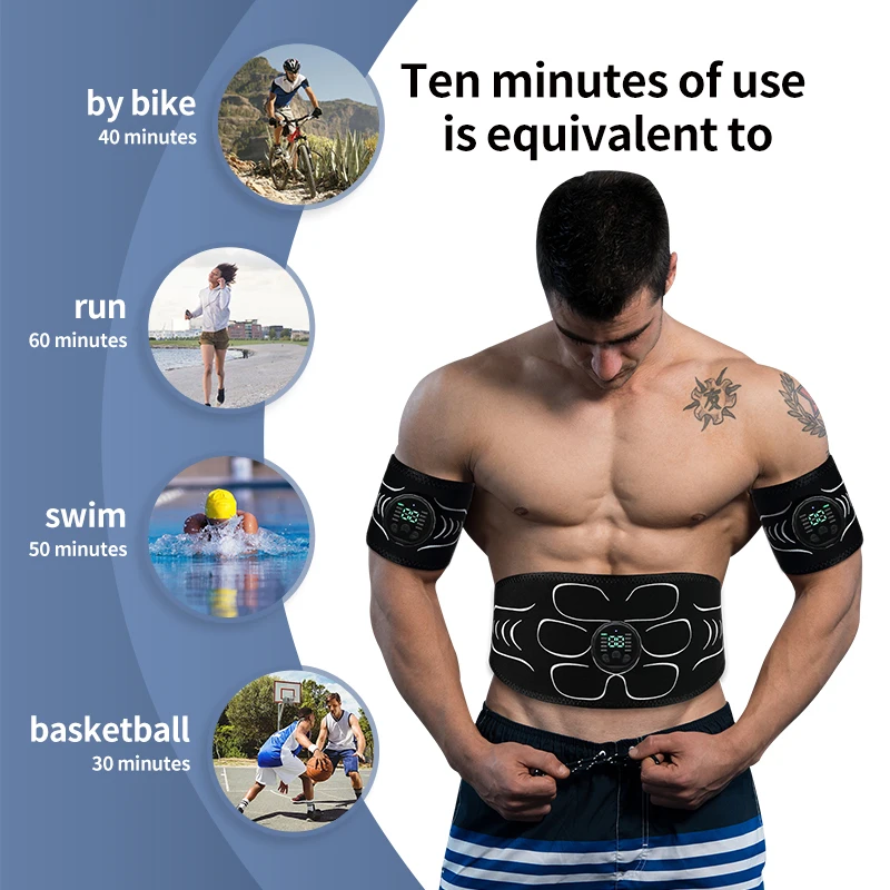 EMS Muscle Stimulator Abs Trainer Abdominal Muscle Toner Electronic Toning Belts Fitness Massage Slimming Device USB Recharge - Image 5