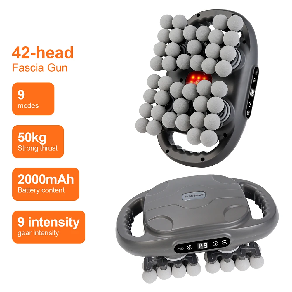 42-Heads Fascia Gun High-Frequency Vibration Body Massage Gun Back and Waist Massager Neck Shoulder Massager Muscle masajeador 42-Heads Fascia Gun High-Frequency Vibration Body Massage Gun Back and Waist Massager Neck Shoulder Massager Muscle masajeador
