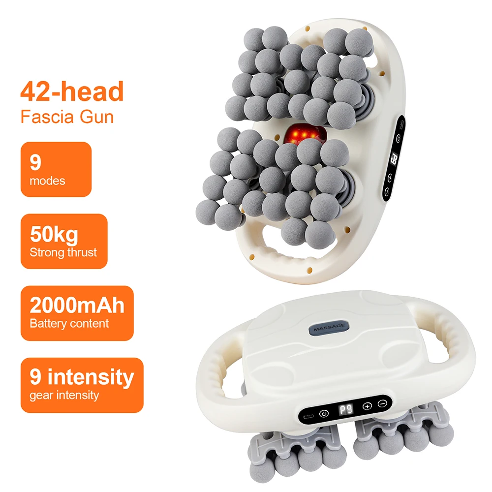 42-Heads Fascia Gun High-Frequency Vibration Body Massage Gun Back and Waist Massager Neck Shoulder Massager Muscle masajeador 42-Heads Fascia Gun High-Frequency Vibration Body Massage Gun Back and Waist Massager Neck Shoulder Massager Muscle masajeador