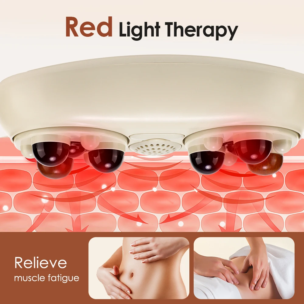 Electric Abdominal Massage Moxibustion Bian Stone Rotary Kneading Device Red Light Belly Shaking Massager Waist Abdomen Relax - Image 2