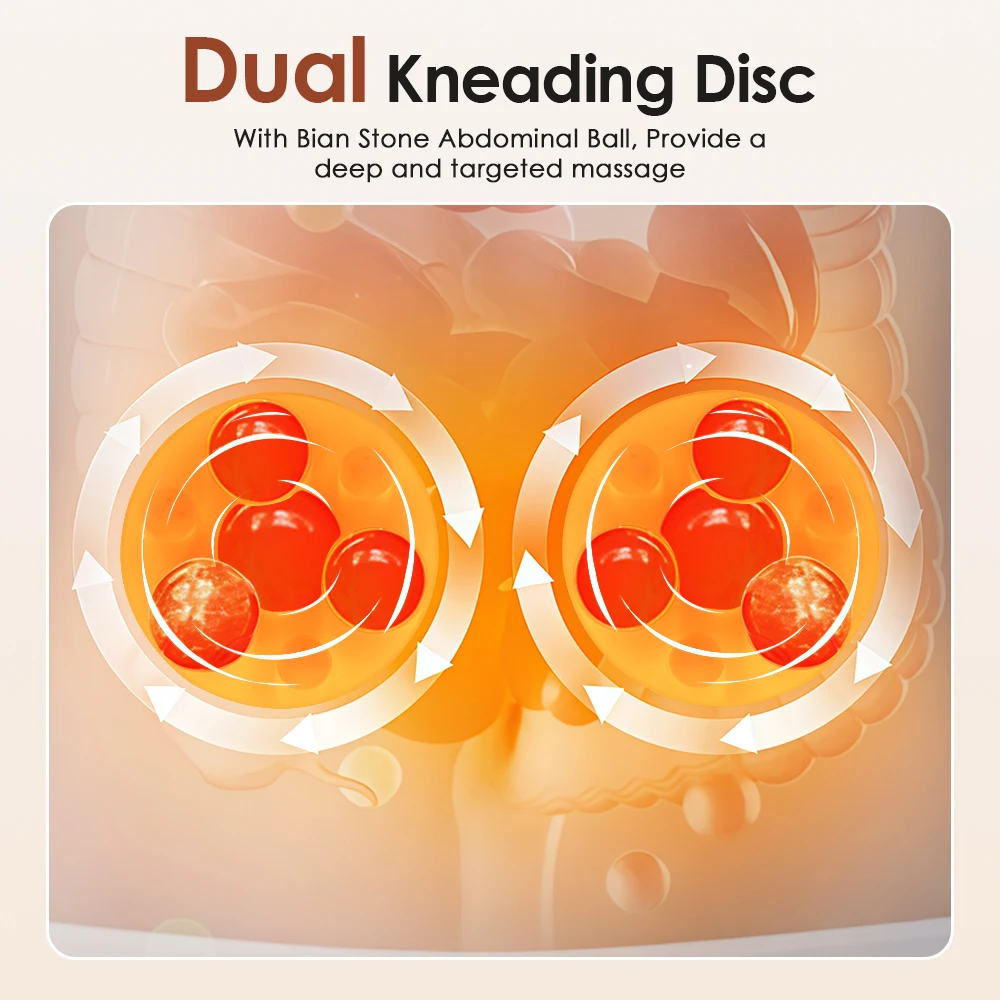 Electric Abdominal Massage Moxibustion Bian Stone Rotary Kneading Device Red Light Belly Shaking Massager Waist Abdomen Relax - Image 3