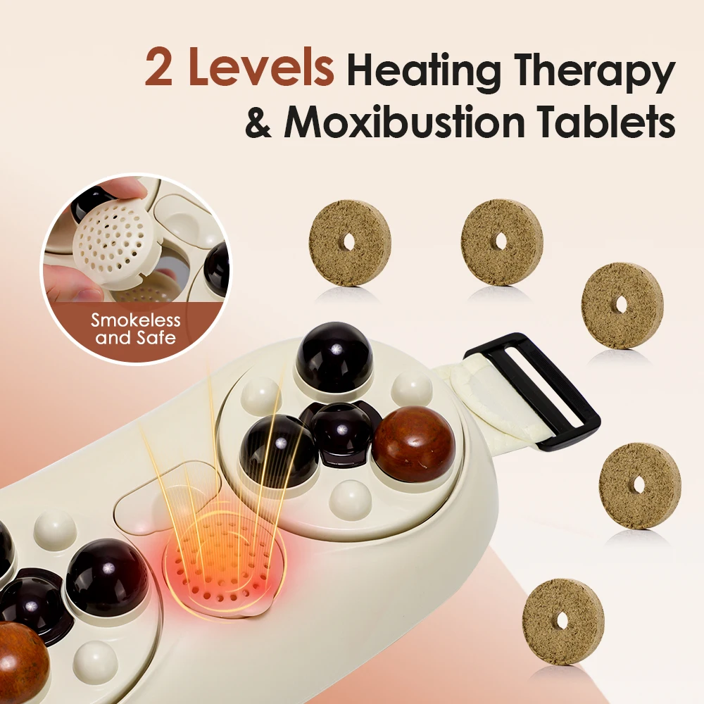 Electric Abdominal Massage Moxibustion Bian Stone Rotary Kneading Device Red Light Belly Shaking Massager Waist Abdomen Relax - Image 5