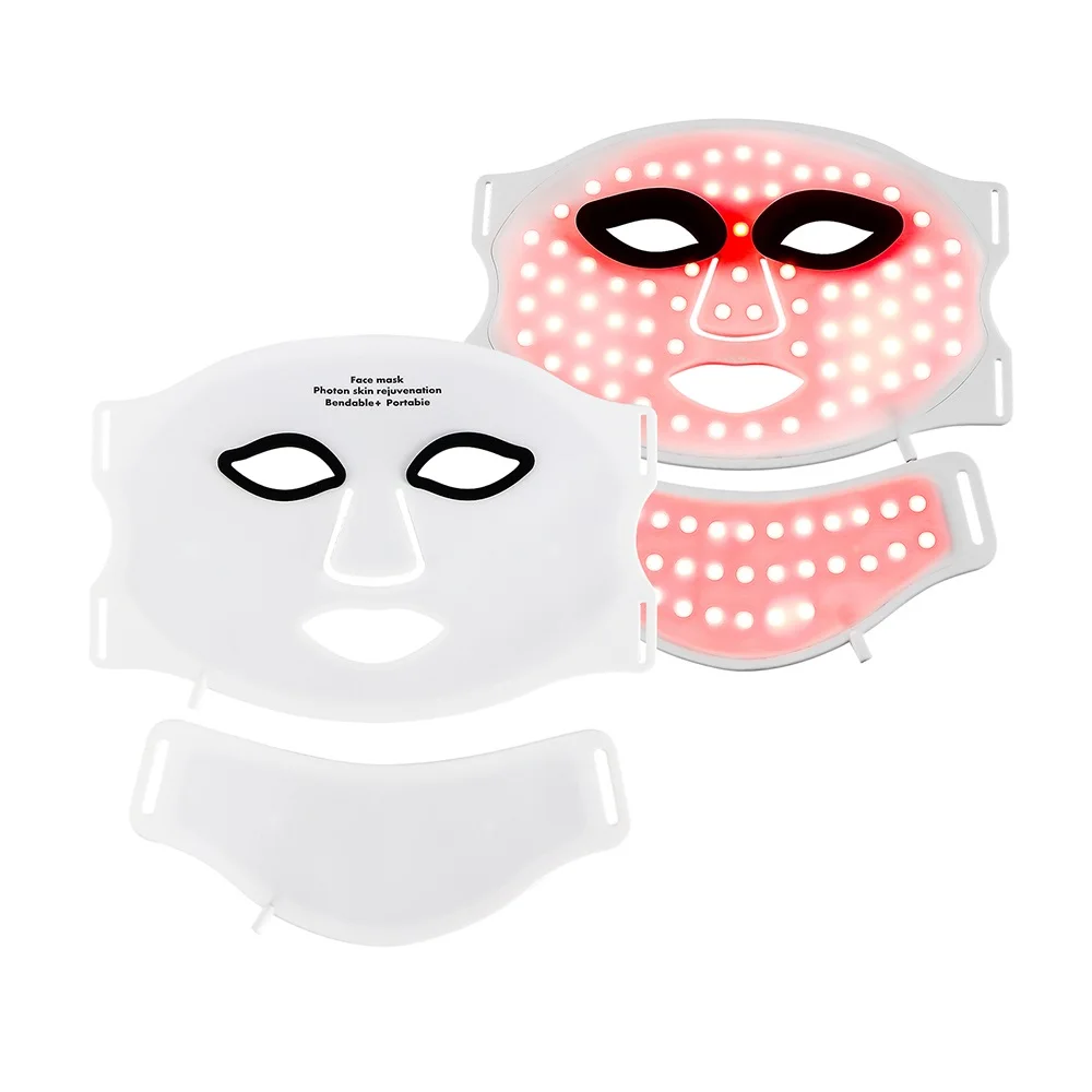 Silicone LED Mask Face With Neck 7 Colors LED Photon Red Light Infrared Therapy Flexible Facial Mask Repair Skin Wireless Use Silicone LED Mask Face With Neck 7 Colors LED Photon Red Light Infrared Therapy Flexible Facial Mask Repair Skin Wireless Use