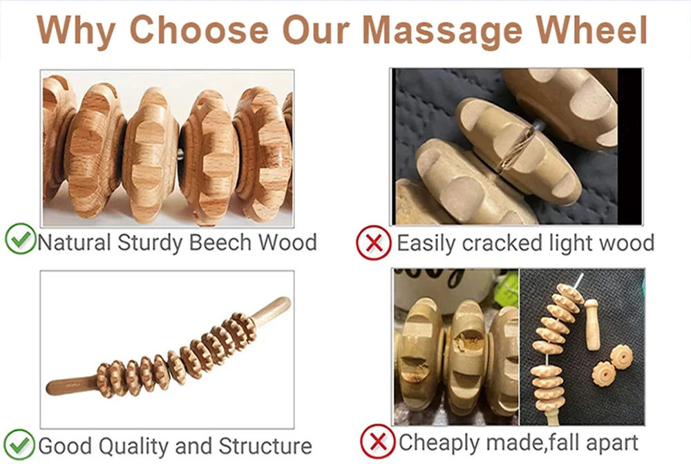 Wooden Roller Massage Stick Handheld Gear Tool 12 Wheel Rolling Tool Bendable Roller Trigger Point Made Of Pure Natural Wood Wooden Roller Massage Stick Handheld Gear Tool 12 Wheel Rolling Tool Bendable Roller Trigger Point Made Of Pure Natural Wood
