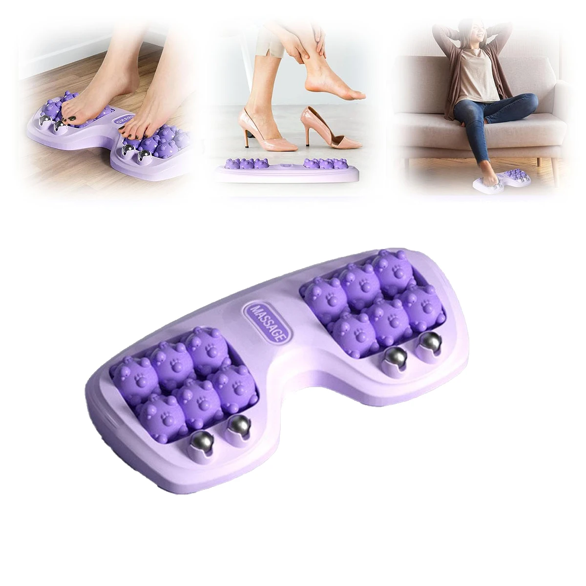 Portable Double Foot Massage Roller, Dual Foot Massage Roller for Relieve Pain from Plantar Fasciitis and Improved Circulation - Image 6
