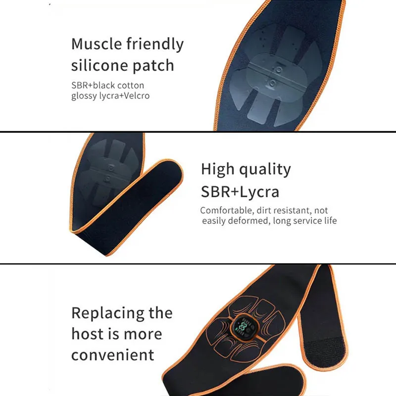 ABS Stimulator Electric Vibration Abdominal Muscle Trainer Muscle Stimulator USB Charge Body Slimming Fitness Massage Belts - Image 3