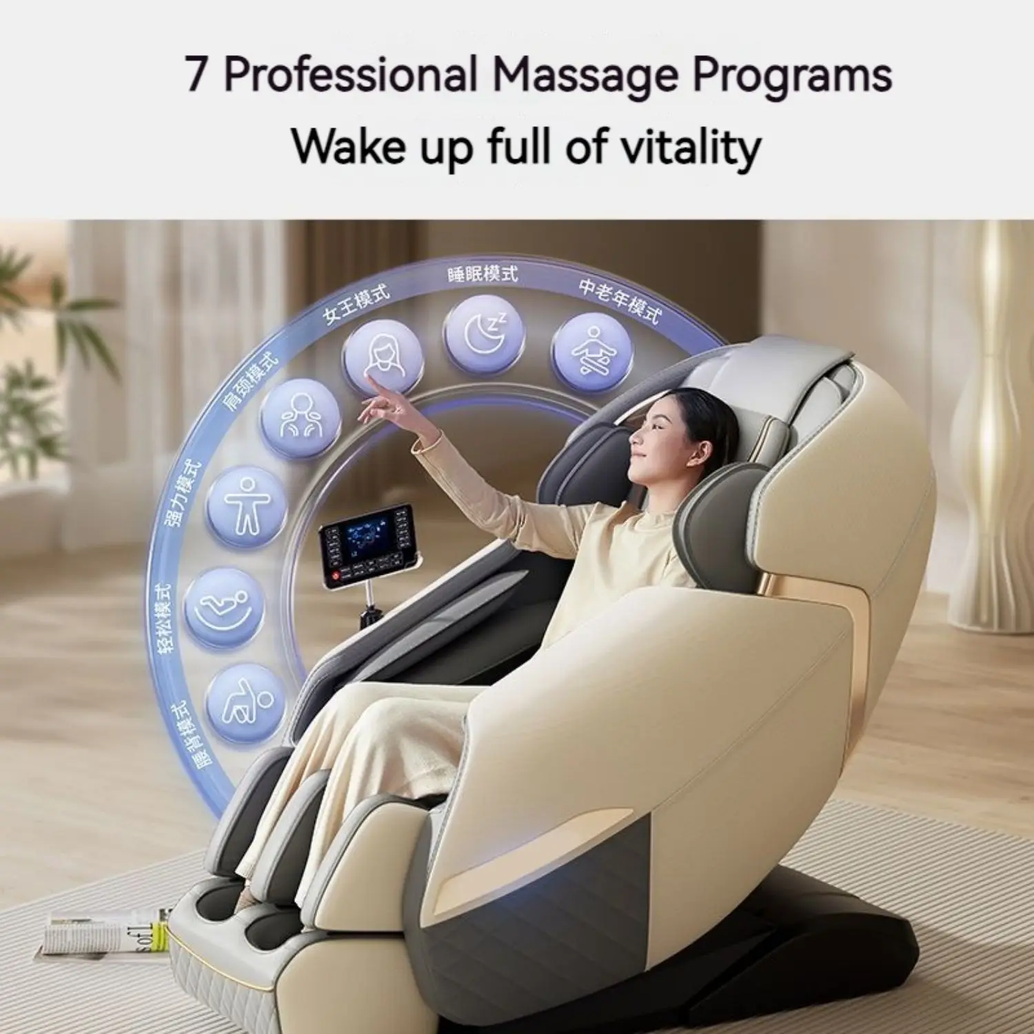 4D Zero Gravity Full Body Massage Chair Shiatsu Recliner Air Compression Heating Vibration Neck Back Foot Massage Smart Comforta - Image 4