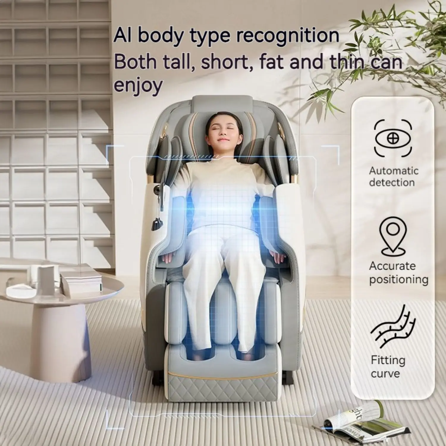 4D Zero Gravity Full Body Massage Chair Shiatsu Recliner Air Compression Heating Vibration Neck Back Foot Massage Smart Comforta - Image 2