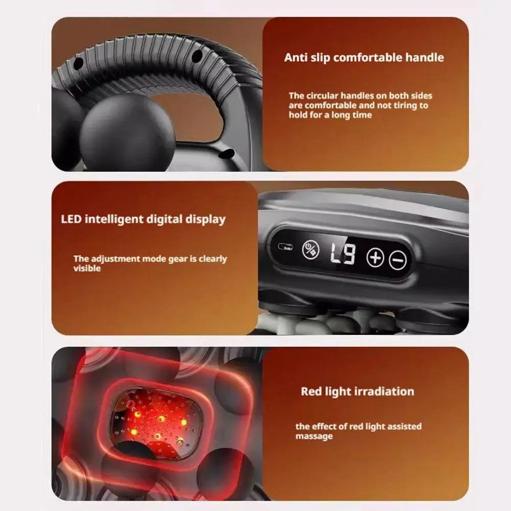 22 Head Fascia Gun High Frequency Vibration Massage Gun 9 Speed Levels Deep Muscle Relaxation for Back Neck Shoulder