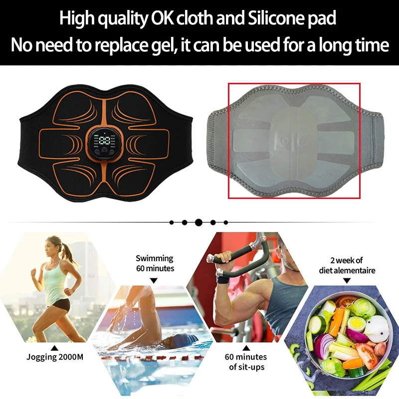 Muscle Toner EMS Muscle Stimulator Smart Abdominal Toning Belt Abs Trainer Recharge Body Massager Weight Loss Fitness Equiment - Image 5