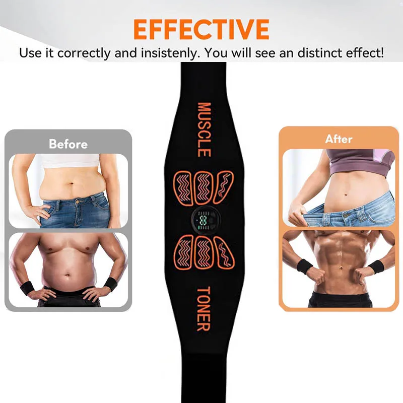 Abdominal Muscle Toner EMS Muscle Stimulator Electric Toning Belt Waist Trainer USB Recharge Body Weight Loss Fitness Massager Abdominal Muscle Toner EMS Muscle Stimulator Electric Toning Belt Waist Trainer USB Recharge Body Weight Loss Fitness Massager