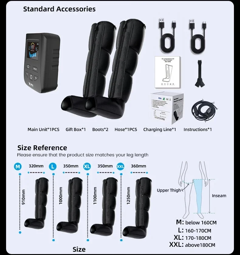 Air Compression Leg Massager Boots Foot Calf Pressotherapy Air Pressure Therapy Device 4 Chamber Fast Recovery Massage Machine Air Compression Leg Massager Boots Foot Calf Pressotherapy Air Pressure Therapy Device 4 Chamber Fast Recovery Massage Machine