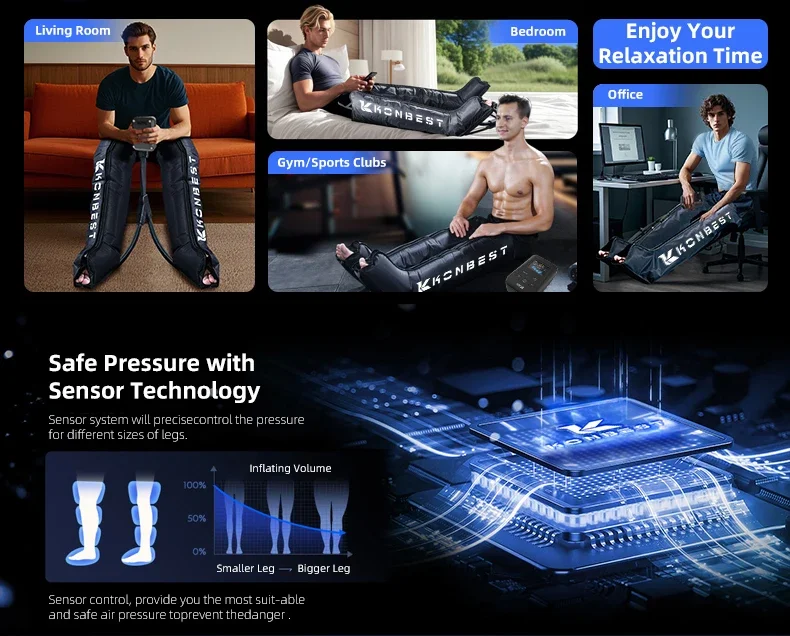 Air Compression Leg Massager Boots Foot Calf Pressotherapy Air Pressure Therapy Device 4 Chamber Fast Recovery Massage Machine Air Compression Leg Massager Boots Foot Calf Pressotherapy Air Pressure Therapy Device 4 Chamber Fast Recovery Massage Machine