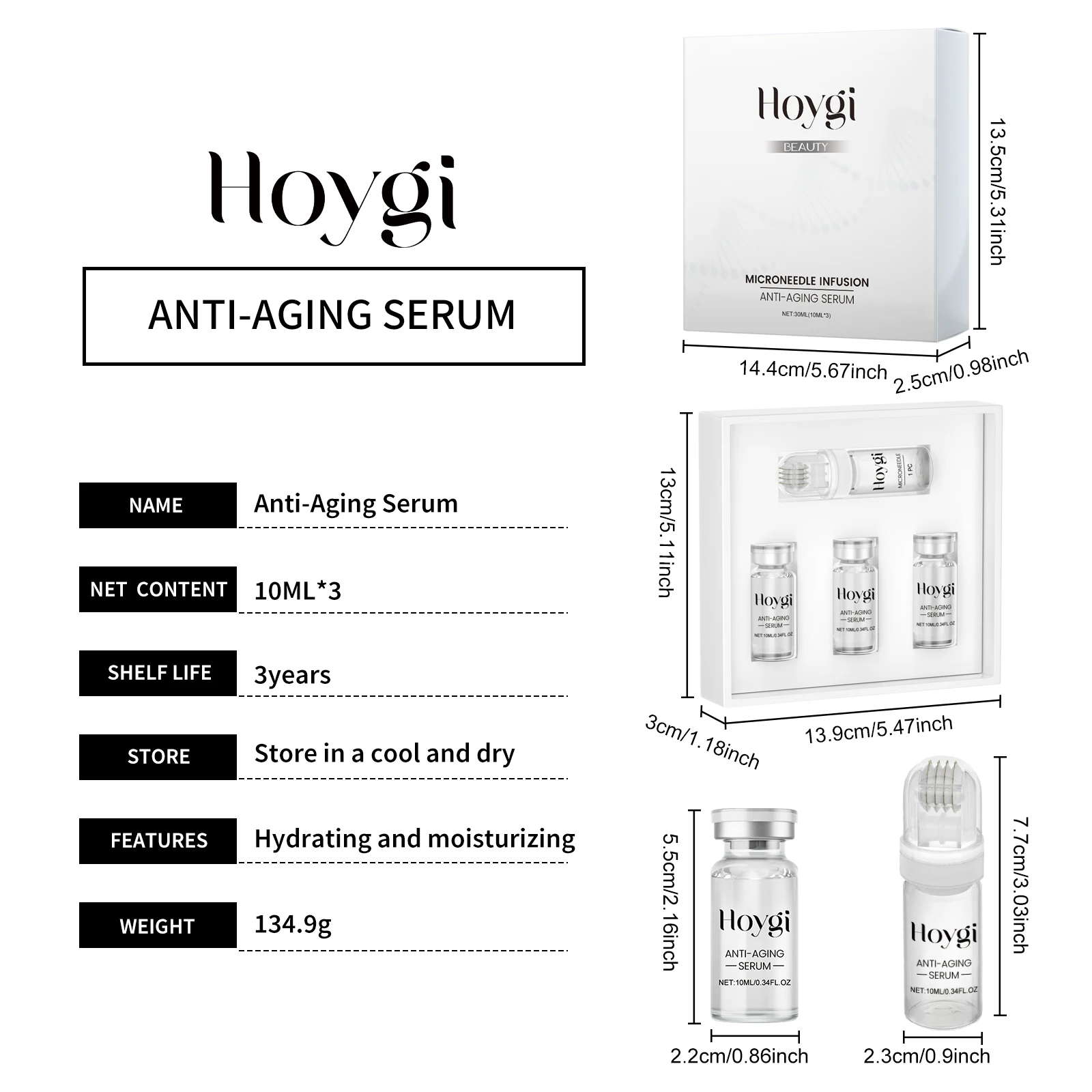 Hyaluronic Acid Essence Skin Care Roller Set Tightening Massage Facial Skin Smoothing Nourishing Improve Rough & Matte Skin Hyaluronic Acid Essence Skin Care Roller Set Tightening Massage Facial Skin Smoothing Nourishing Improve Rough & Matte Skin