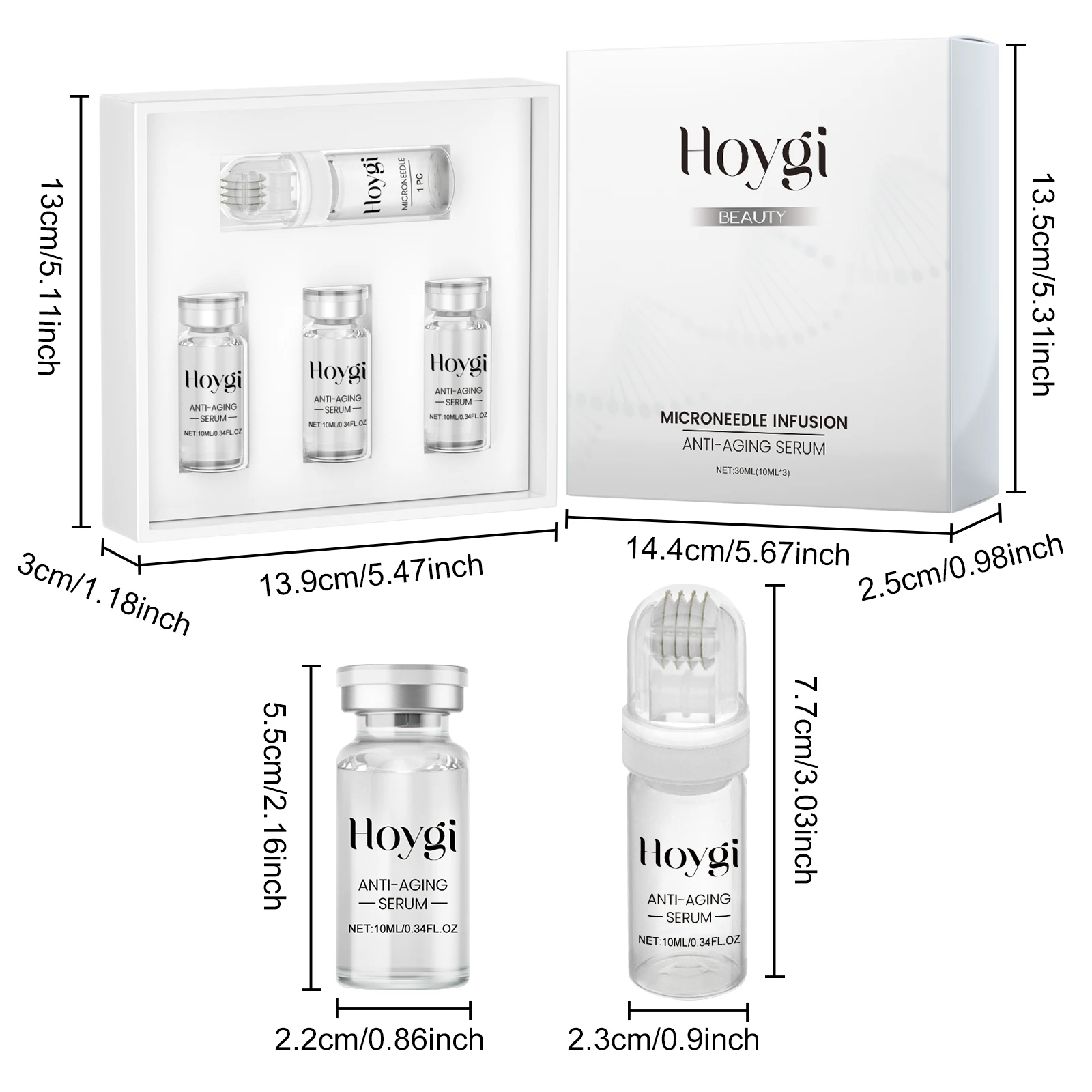 Hyaluronic Acid Essence Skin Care Roller Set Tightening Massage Facial Skin Smoothing Nourishing Improve Rough & Matte Skin - Image 6