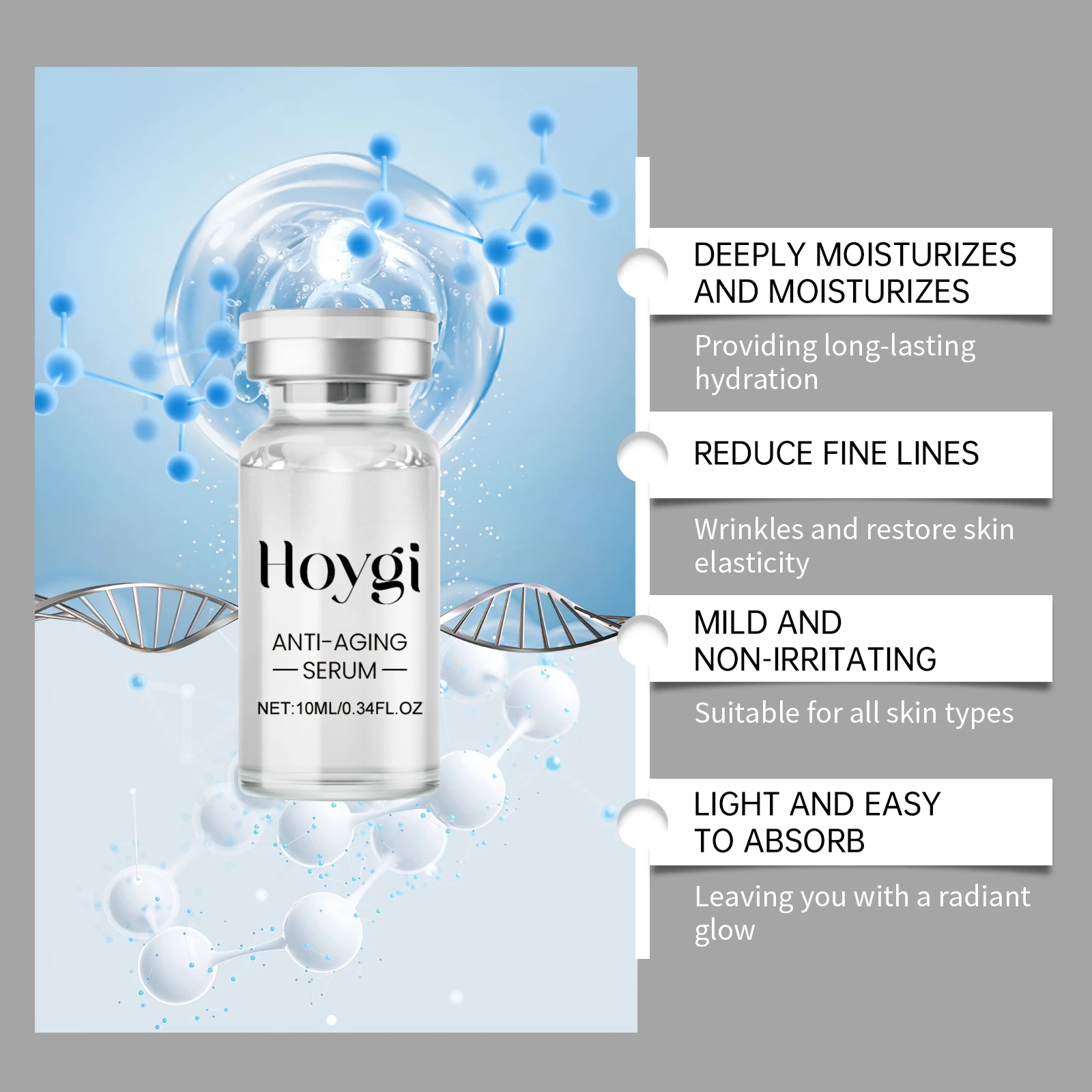 Hyaluronic Acid Essence Skin Care Roller Set Tightening Massage Facial Skin Smoothing Nourishing Improve Rough & Matte Skin - Image 4