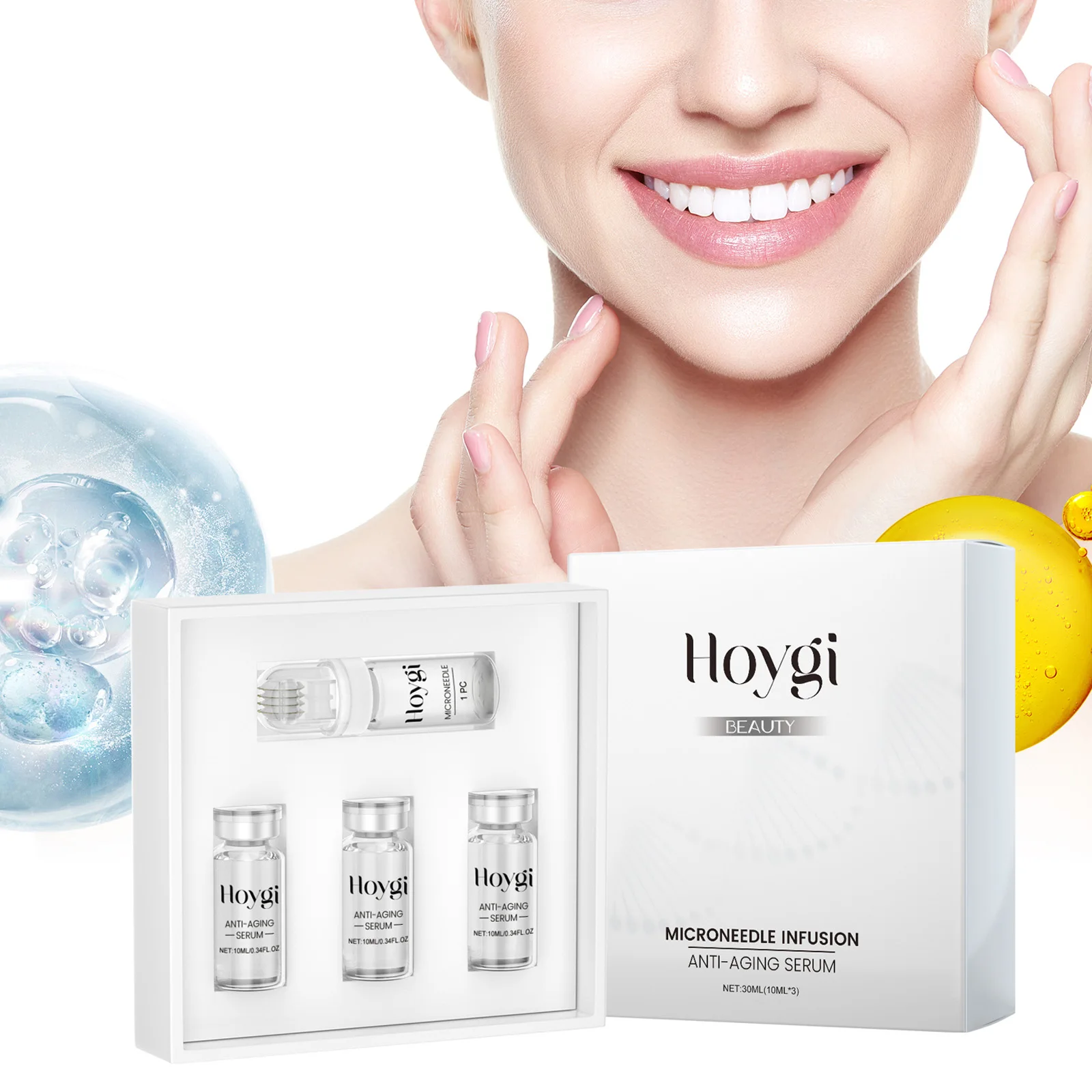 Hyaluronic Acid Essence Skin Care Roller Set Tightening Massage Facial Skin Smoothing Nourishing Improve Rough & Matte Skin Hyaluronic Acid Essence Skin Care Roller Set Tightening Massage Facial Skin Smoothing Nourishing Improve Rough & Matte Skin