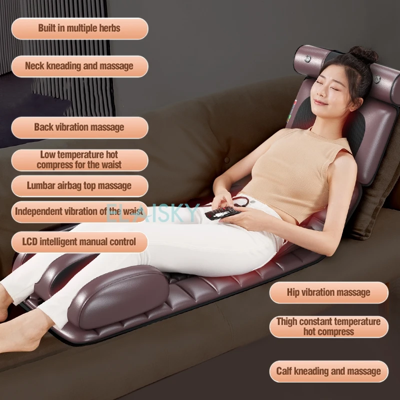 Electric Full Body Massage Cushion Multifunctional Chair Pad Seat Heat Shiatsu Deep Kneading Vibration Back Massager 110V/220V