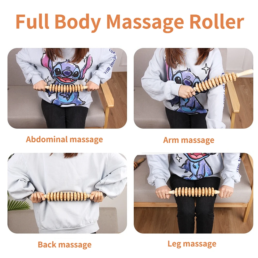 Natural Curved Wooden Massage Roller for Waist and Thigh, Multi-Functional Body Roller for Cellulite Reduction & Muscle Tension Natural Curved Wooden Massage Roller for Waist and Thigh, Multi-Functional Body Roller for Cellulite Reduction & Muscle Tension