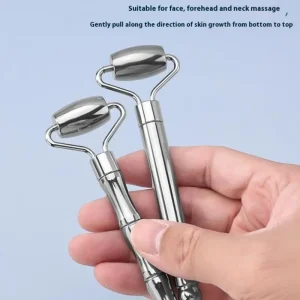 1pcs Stainless Steel Skin Tightening Face Lifting Beauty Care Massage Roller Facial Roller Gua Sha Beauty Face Neck Massage Tool