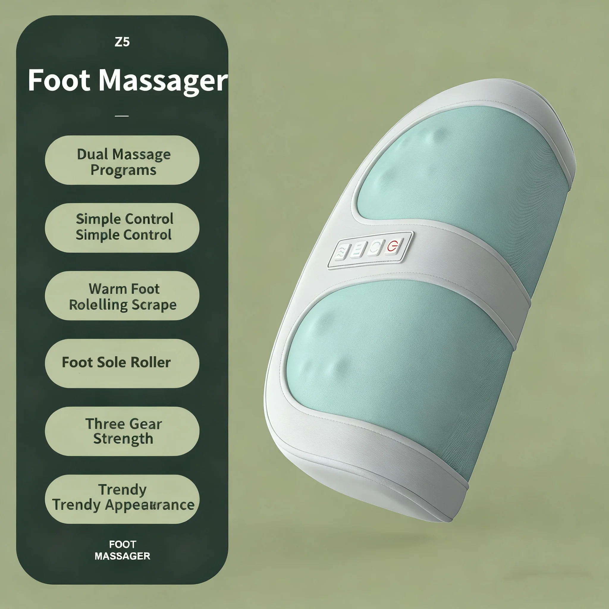 Electric Foot Massager Hot Compress Shiatsu Kneading Leg Roller Kneading Calf Deep Relieve Fatigue Relieves Plantar Fasciitis - Image 6